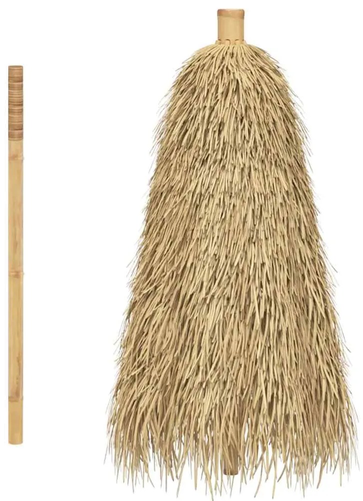 vidaXL Ομπρέλα 210 εκ. από Μπαμπού με Κάλυμμα από Φύλλα Μπανανιάς