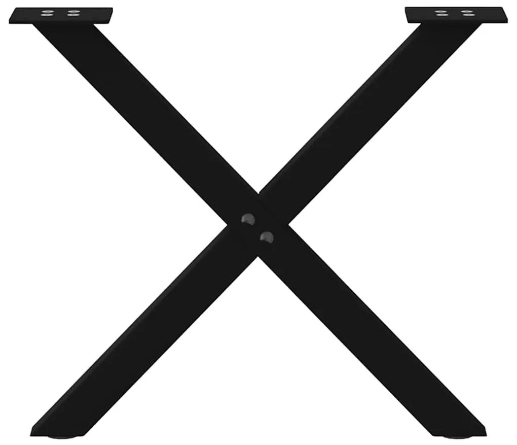 vidaXL Πόδια Τραπεζιού Σαλονιού σε Σχήμα Χ, 2 τεμ. Μαύρο, Ατσάλι 60x(42-43) εκ.