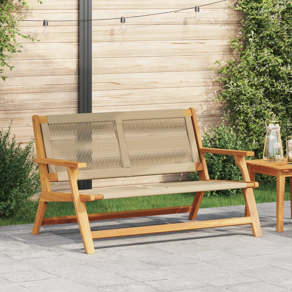 vidaXL Πάγκος Κήπου Μπεζ 76x122x73 εκ. Μασίφ Ξύλο Ακακίας
