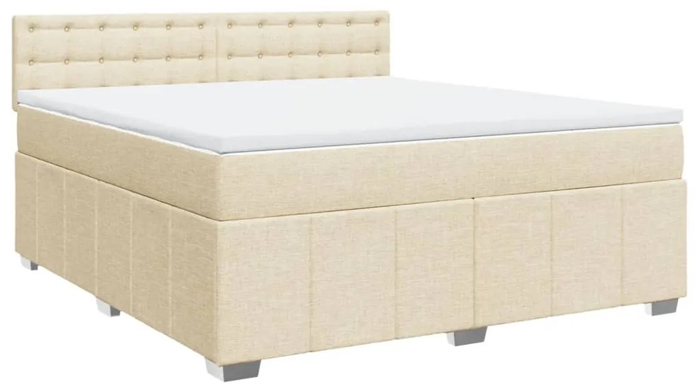 ΚΡΕΒΑΤΙ BOXSPRING ΜΕ ΣΤΡΩΜΑ ΚΡΕΜ 180X200 ΕΚ. ΥΦΑΣΜΑΤΙΝΟ 3287166