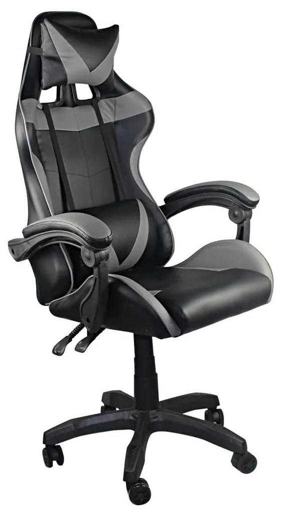 Gaming Πολυθρόνα Bf7850 Pu Μαύρο/Γκρι . Διάσταση: 63x70x117/127cm