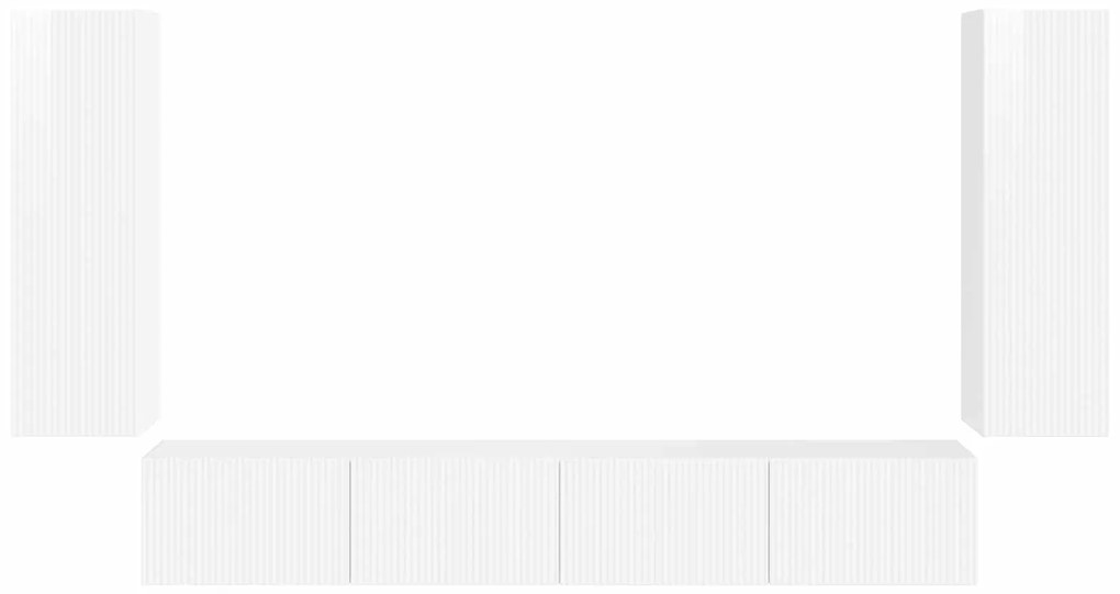 vidaXL Επιτοίχιο 4 pcs Υψηλής γυαλάδας λευκό