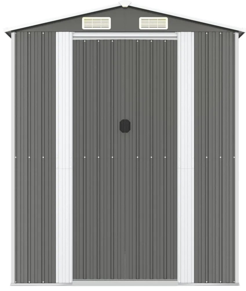 vidaXL Αποθήκη Κήπου Ανοιχτό γκρι 192x772x223 εκ. Γαλβανισμένο Ατσάλι