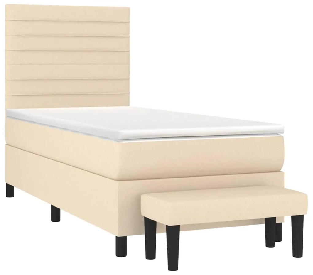 ΚΡΕΒΑΤΙ BOXSPRING ΜΕ ΣΤΡΩΜΑ ΚΡΕΜ 100 X 200 ΕΚ. ΥΦΑΣΜΑΤΙΝΟ 3136658