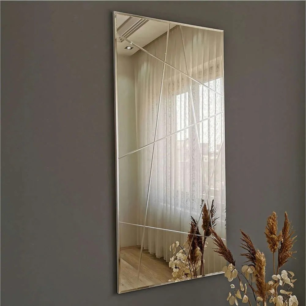 Καθρέπτης Τοίχου 552NOS2201 62x2,2x130cm Silver Aberto Design Mdf,Γυαλί
