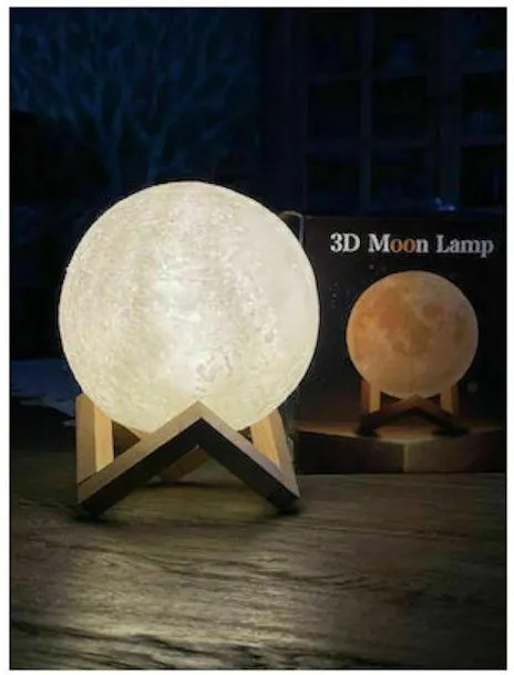 Φωτιστικό Επιτραπέζιο 3D Moon Lamp 15 cm