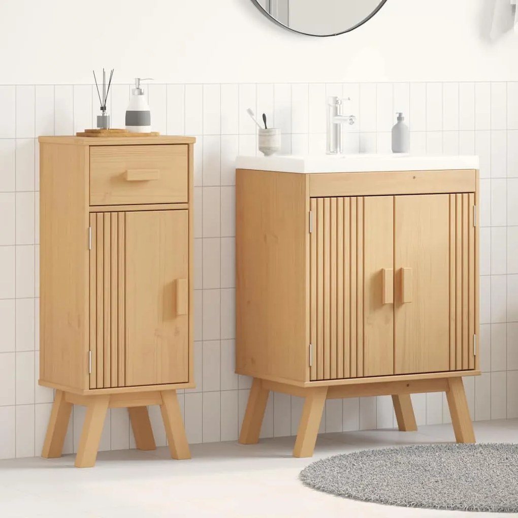 vidaXL Σετ Επίπλων Μπάνιου με συρτάρι 2 pcs Καφέ 114 x 43 x 73.5 εκ.