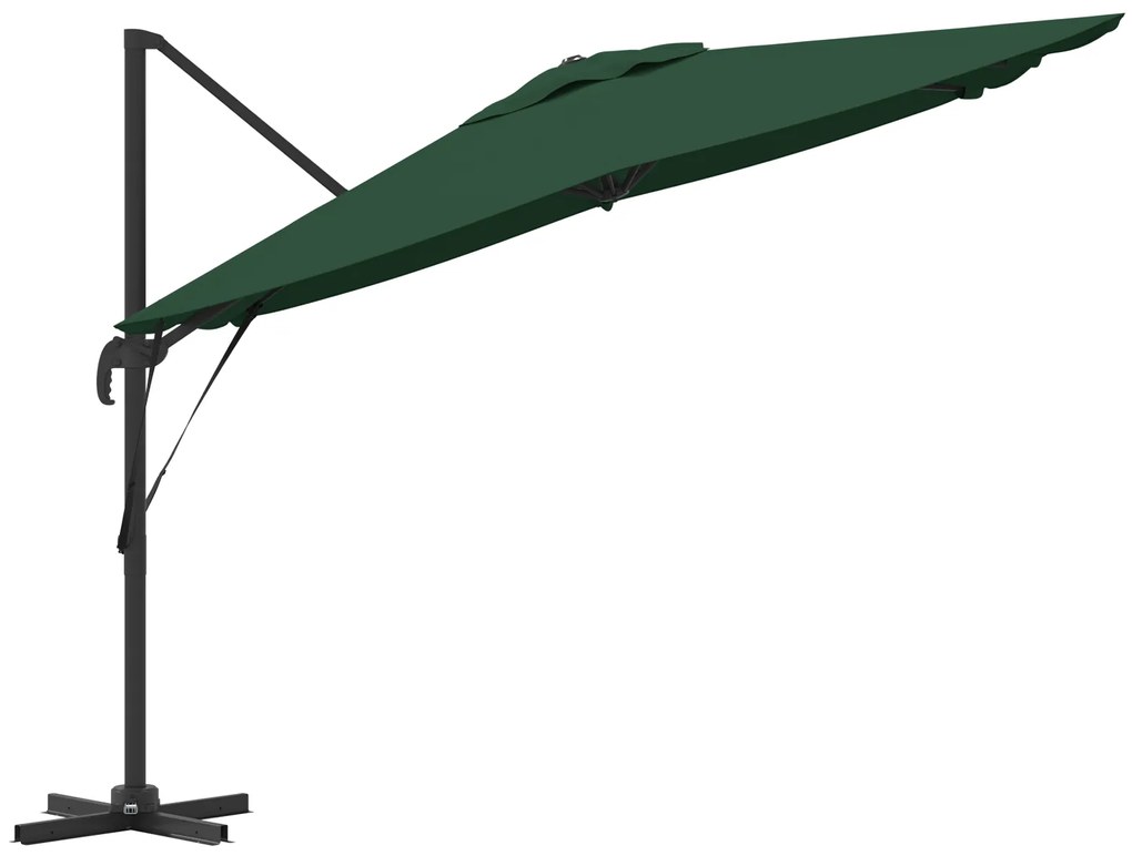 vidaXL Καντιλέβερ Ρώμη Ομπρέλα Πράσινη 286x285x265 εκ Αλουμίνιο