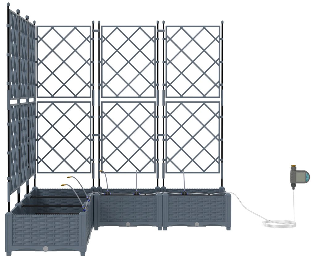 vidaXL Γλάστρες Κήπου 1 τεμ Ανοιχτό γκρι 120 x 120 x 126 cm Πλαστικό