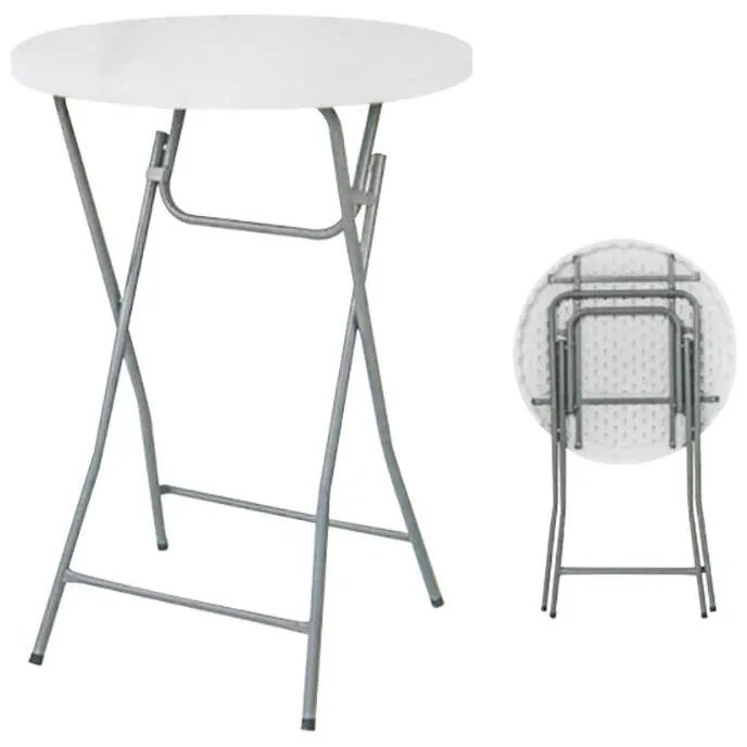 Τραπέζι Catering Γκρι/Λευκό Μέταλλο/HDPE Φ81x110cm