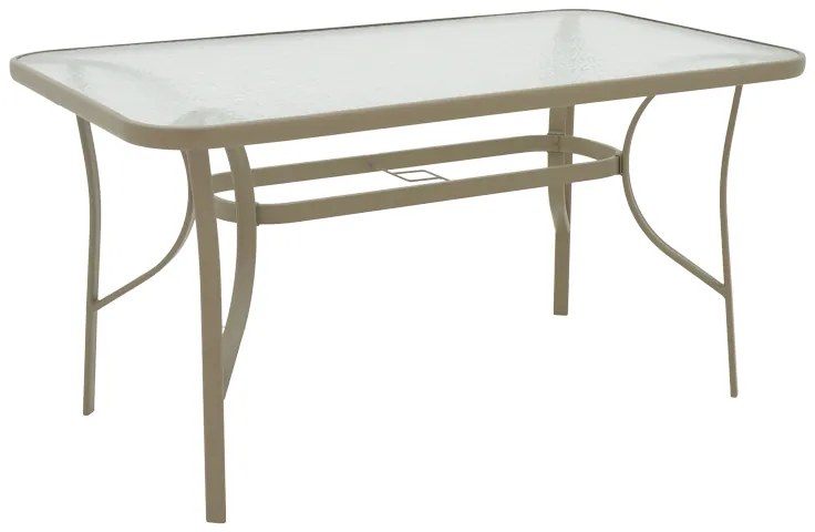 Τραπέζι Ensure pakoworld μέταλλο σαμπανιζέ-γυαλί 140x80x70εκ