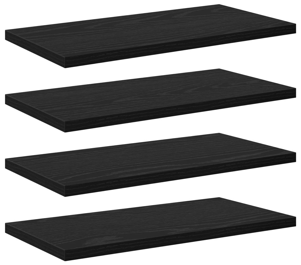 vidaXL Ράφια 4 τμχ Μαύρη Δρυς 40x20x1.5 εκ Φτιαγμένα από Ξύλο