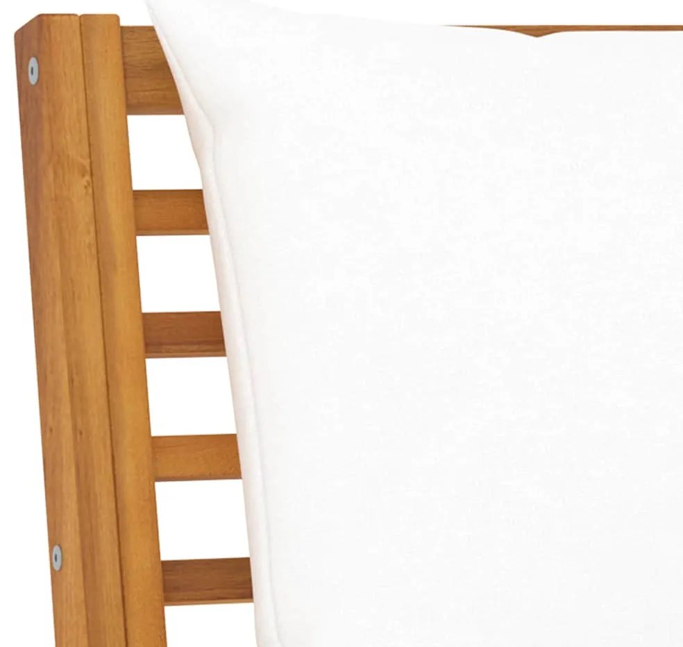 vidaXL Παγκάκι Κήπου 114,5 εκ. από Μασίφ Ξύλο Ακακίας με Κρεμ Μαξιλάρι