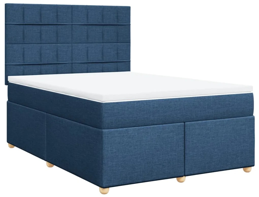 ΚΡΕΒΑΤΙ BOXSPRING ΜΕ ΣΤΡΩΜΑ ΜΠΛΕ 140X190 ΕΚ. ΥΦΑΣΜΑΤΙΝΟ 3293581