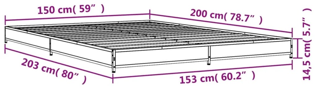 ΠΛΑΙΣΙΟ ΚΡΕΒΑΤΙΟΥ ΜΑΥΡΟ 160X200 ΕΚ. ΕΠΕΞ. ΞΥΛΟ &amp; ΜΕΤΑΛΛΟ 845141