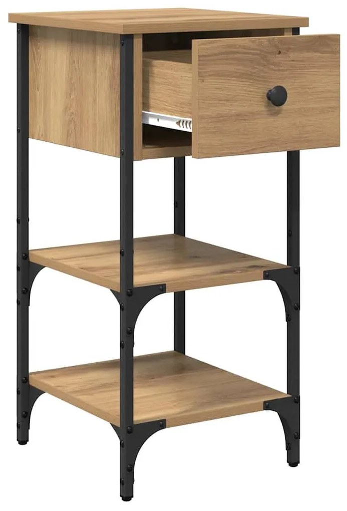 vidaXL Κομοδίνο με συρτάρι 2 pcs artisan δρυς 34 x 36 x 70 εκ