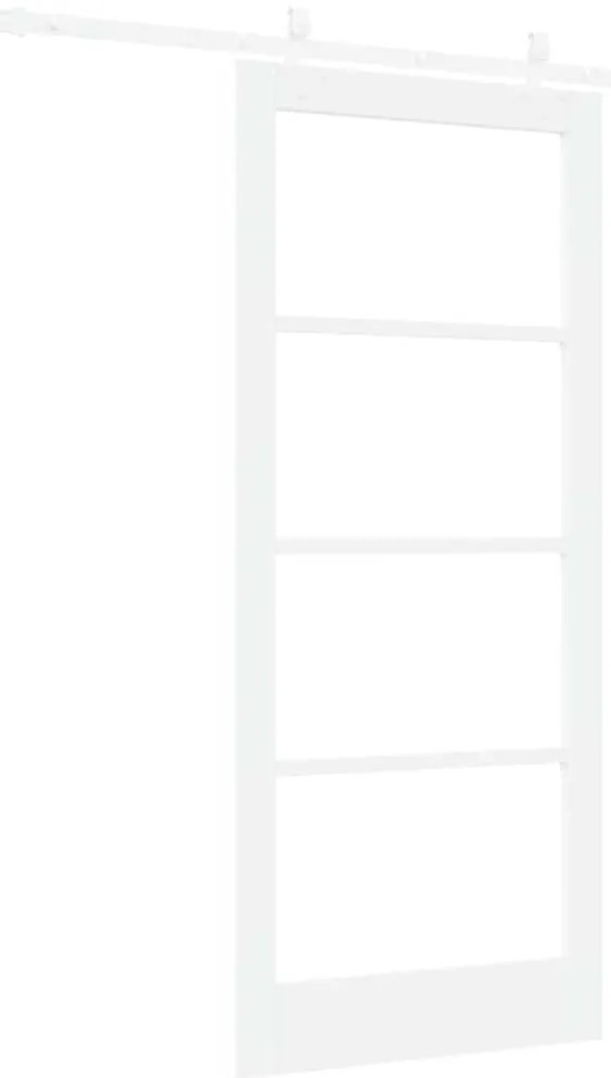 vidaXL Συρόμενη Πόρτα Λευκό 86 x 198.5 cm Ξύλο και μέταλλο