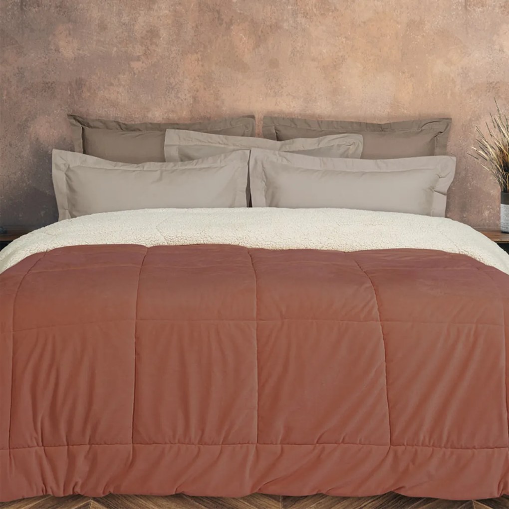 Κουβερτοπάπλωμα Υπέρδιπλο (220x240) Das Home 1173 Teracota