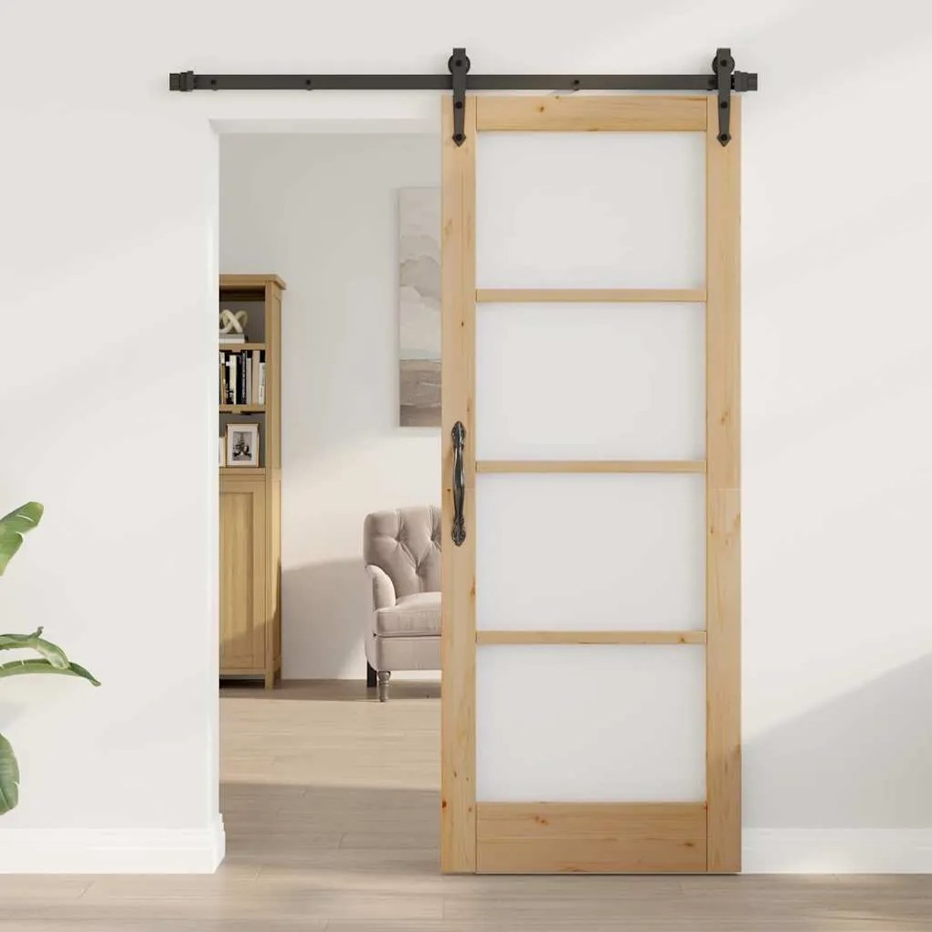 vidaXL Εσωτερική Πόρτα με Γυαλί "ORKDAL" 78x202x4 εκ. Στερεό Ξύλο Πεύκου
