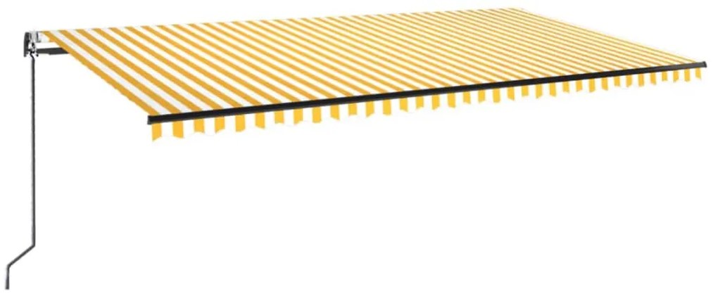 vidaXL Τέντα Συρόμενη Αυτόματη Κίτρινο / Λευκό 600x350 εκ.
