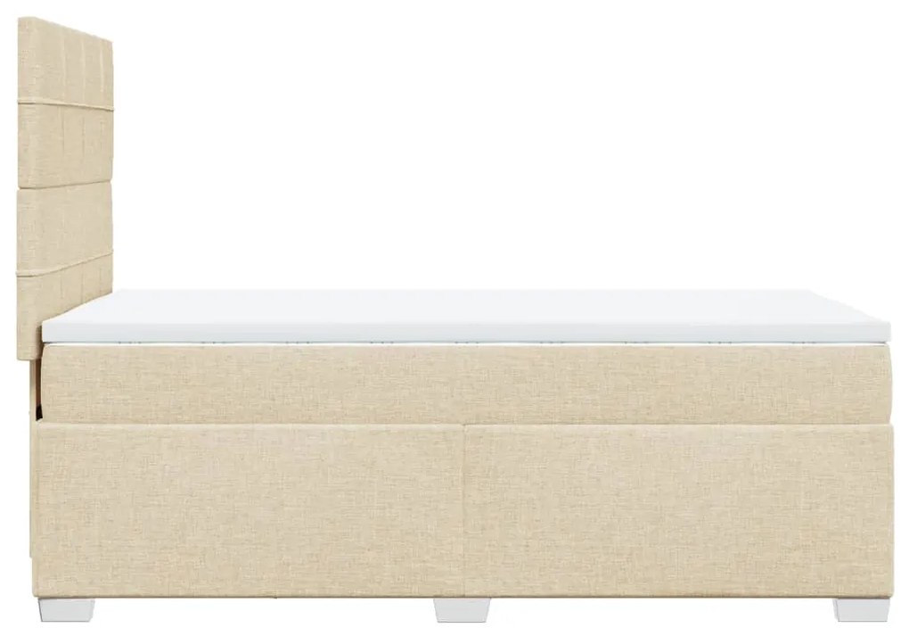 ΚΡΕΒΑΤΙ BOXSPRING ΜΕ ΣΤΡΩΜΑ ΚΡΕΜ 90X190 ΕΚ.ΥΦΑΣΜΑΤΙΝΟ 3290348