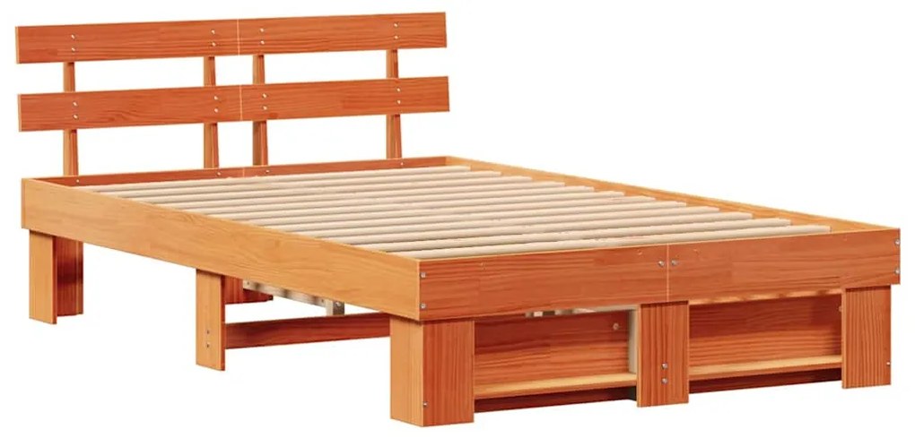 vidaXL Σκελετός Κρεβατιού Καφέ 140 x 190 cm Μασίφ ξύλο πεύκου