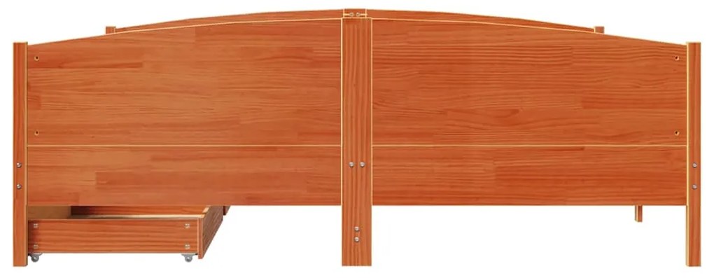 vidaXL Σκελετός Κρεβ. Χωρίς Στρώμα Καφέ Κεριού 200x200 εκ Μασίφ Πεύκο