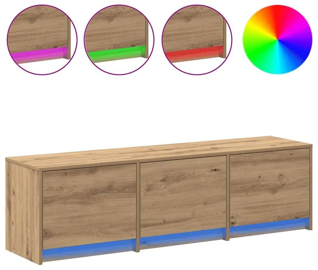 vidaXL Έπιπλο Τηλεόρασης με συρτάρι artisan δρυς 140 x 34 x 40 εκ