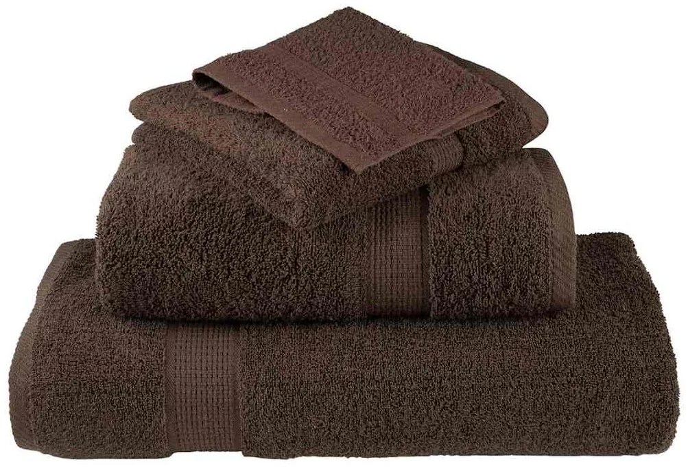 vidaXL Πετσέτες Προσώπου SOLUND 4 pcs Καφέ Βαμβάκι