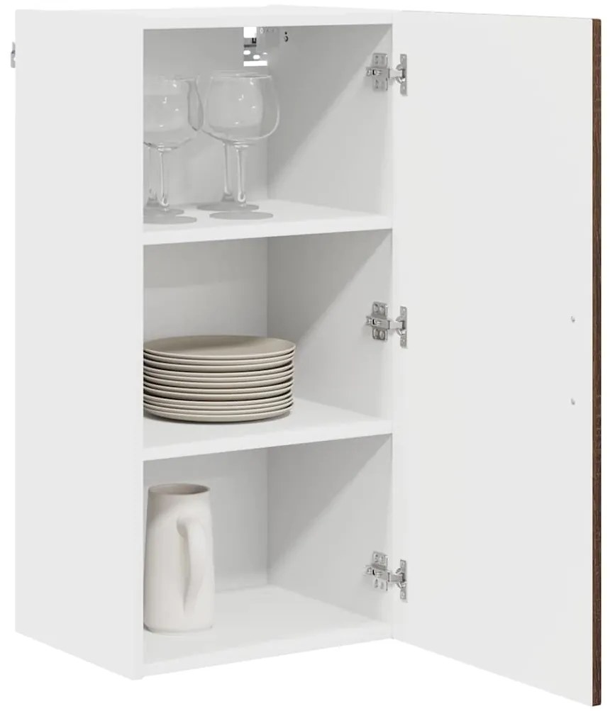 vidaXL Κρεμαστό ντουλάπι κουζίνας με ράφι Καφέ δρυς 40 x 31 x 80 εκ.