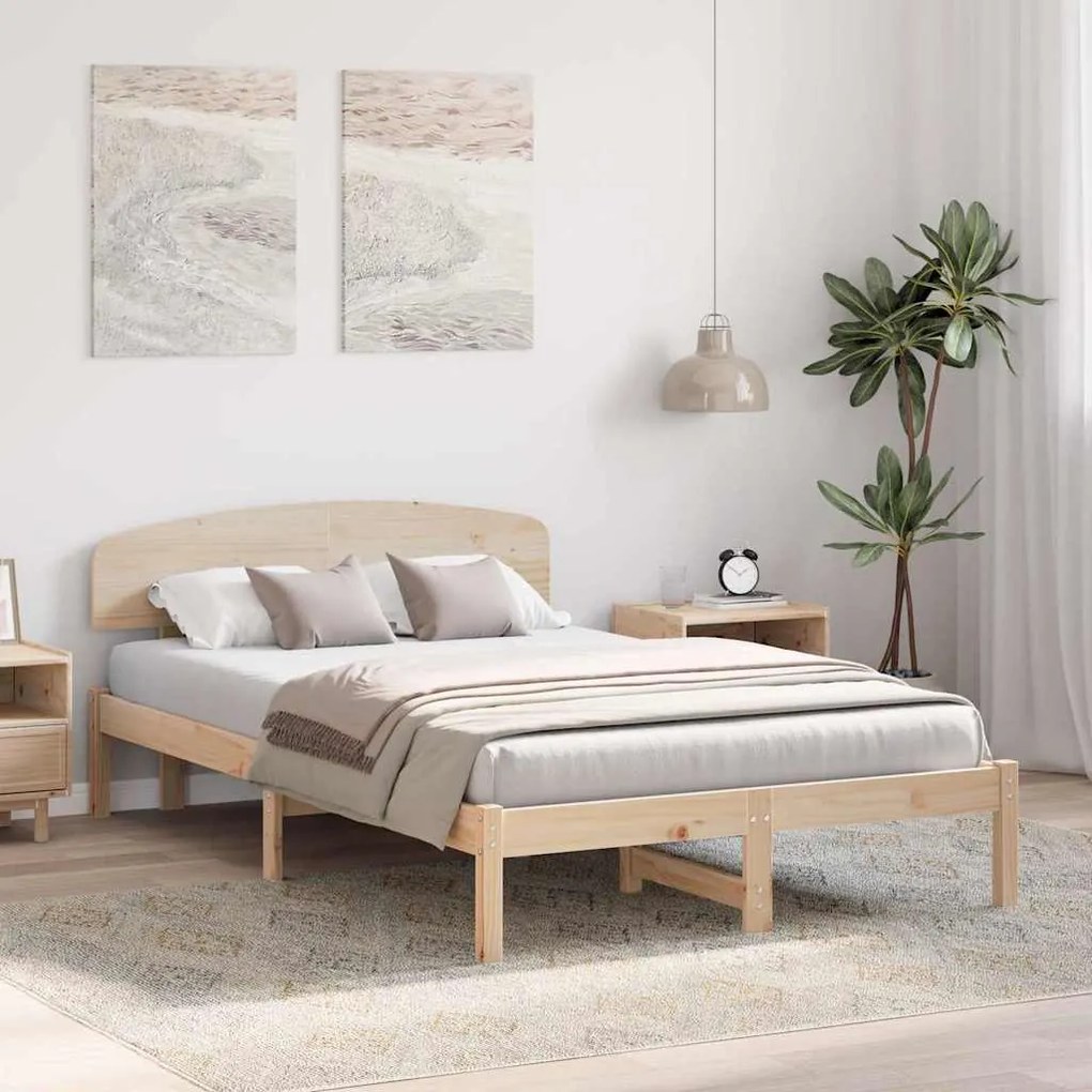 vidaXL Σκελετός Κρεβατιού Καφέ 120 x 200 cm Μασίφ ξύλο πεύκου