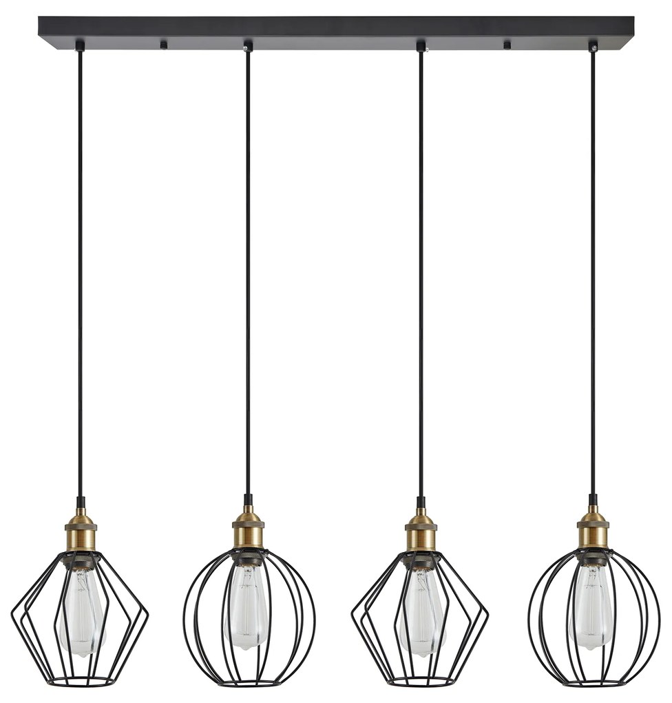 SE21-BR-10-4BL-GR12 MAGNUM FLEX Bronze Metal Pendant Black Metal Grid+ HOMELIGHTING 77-8967