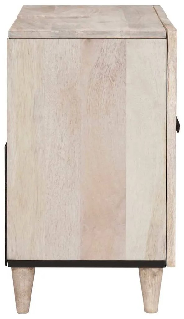 vidaXL Ντουλάπι Μπάνιου Λευκό 62 x 33 x 58 εκ. Στερεό Ξύλο Μάνγκο