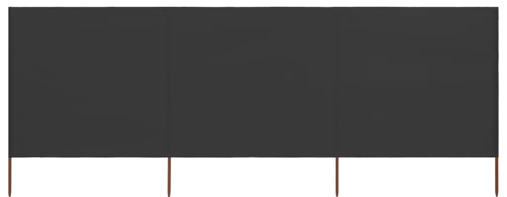 vidaXL Προστατευτικό Αέρα με 3 Πάνελ Ανθρακί 400 x 80 εκ. Υφασμάτινο