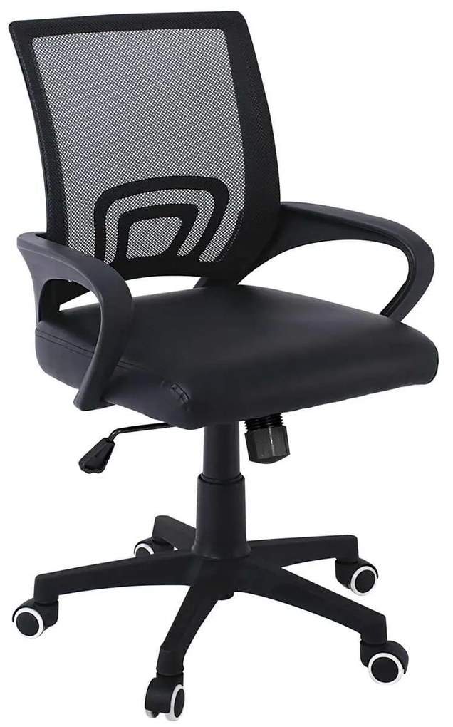 Πολυθρόνα Γραφείου Bf2101-P Με Ανάκλιση Βάση Nylon / Μαύρο Mesh. Διάσταση: 57x53x90/100cm