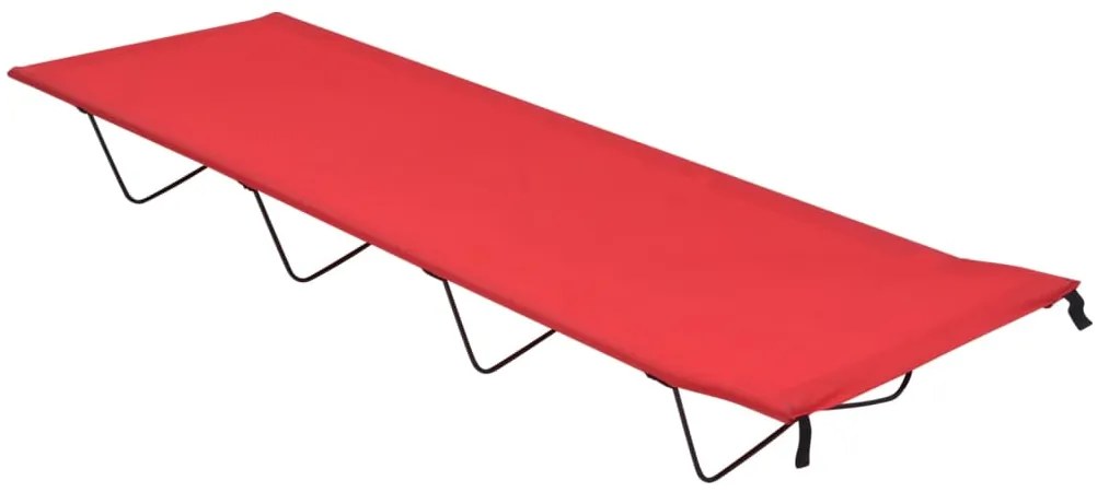 vidaXL Κρεβάτια Κάμπινγκ 2τεμ Κόκκινα 180x60x19εκ Ύφασ. Oxford/Ατσάλι