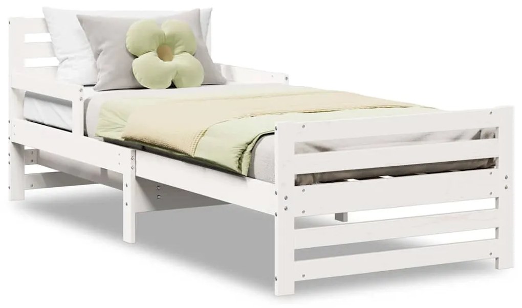 vidaXL Σκελετός Κρεβατιού Λευκό 80 x 200 cm Επεξεργασμένο ξύλο