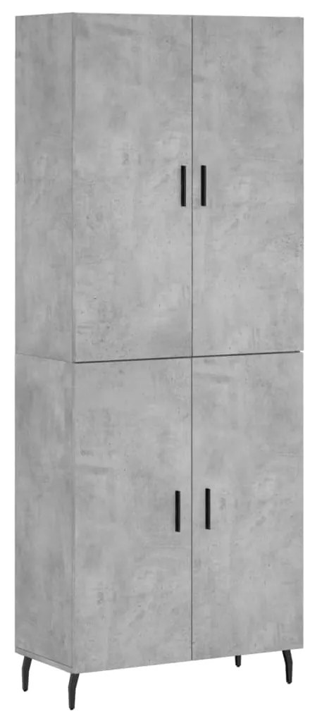 vidaXL Ντουλάπι Γκρι Σκυροδέματος 69,5x34x180 εκ. Επεξεργασμένο Ξύλο