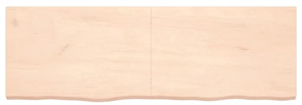 Ράφι Τοίχου 180x60x(2-6) εκ. από Ακατέργαστο Μασίφ Ξύλο Δρυός - Καφέ