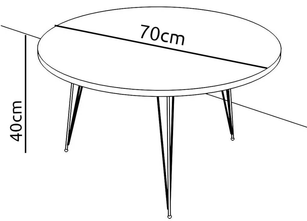 Τραπεζάκι Σαλονιού ArteLibre TAYO Δρυς Μοριοσανίδα/Μέταλλο Φ70x40cm