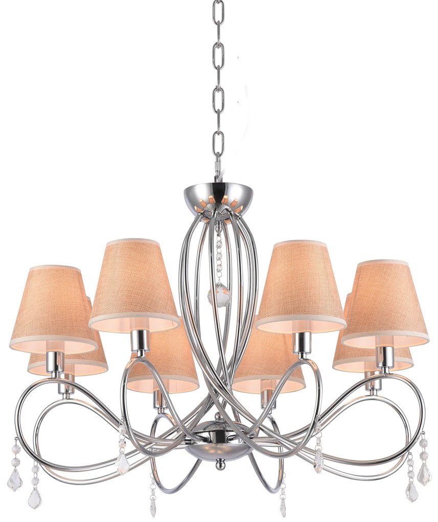 E002-8 LAKI PENDANT LAMP CHROME &amp; WHITE SHADE 1Z2