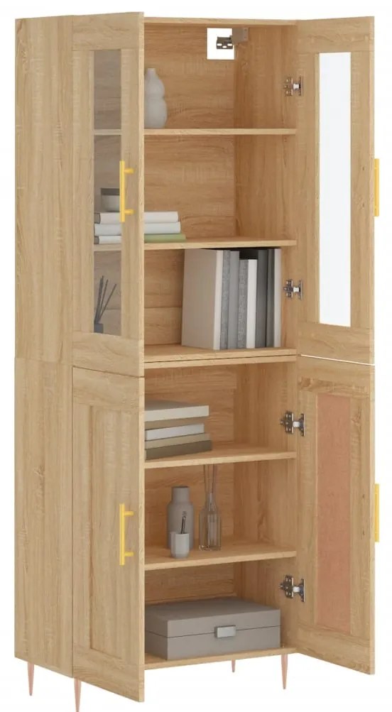 vidaXL Ντουλάπι Sonoma δρυς 69,5 x 34 x 180 εκ. από Επεξεργασμένο Ξύλο