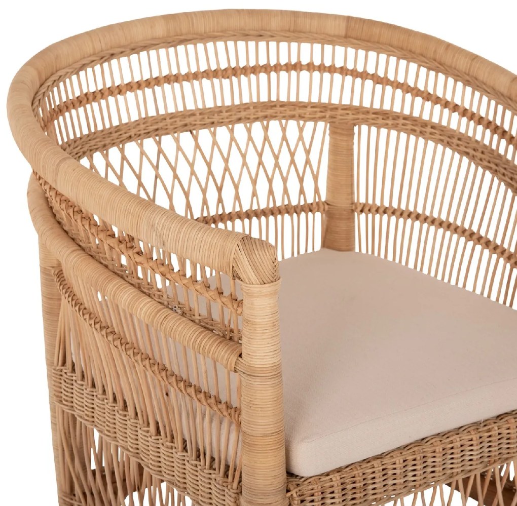 ΠΟΛΥΘΡΟΝΑ MALAWI HM9635.04 ΞΥΛΟ ΜΑΟΝΙ ΕΠΕΝΔΥΣΗ RATTAN ΛΕΥΚΟ ΜΑΞΙΛΑΡΙ ΚΑΘΙΣΜΑΤΟΣ 80x70x86Υεκ.