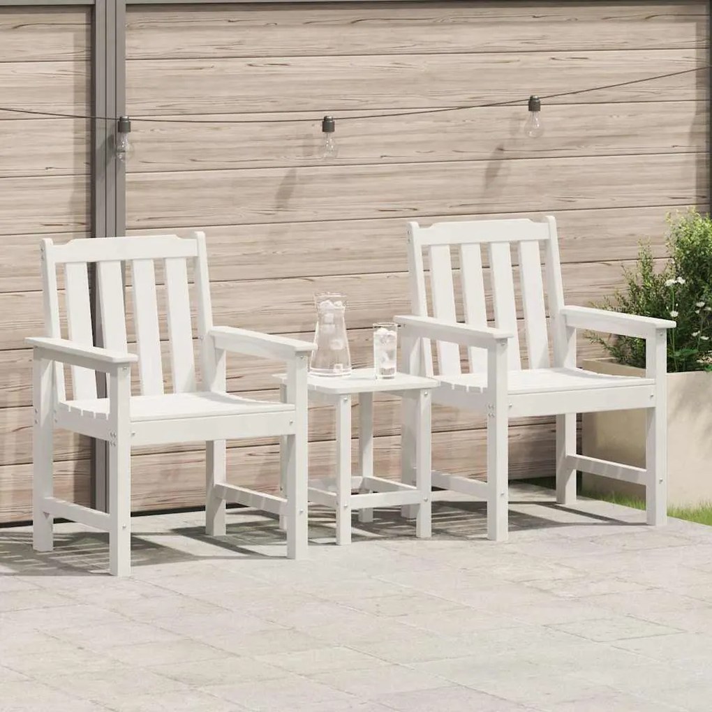 vidaXL Καρέκλα φαγητού κήπου 2 pcs Λευκό 65.5 x 59 x 88 εκ Πλαστικό