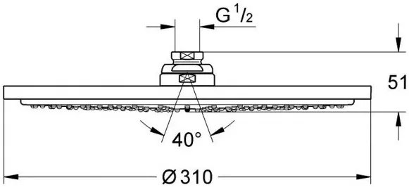 Κεφαλή ντουζ Grohe Rainshower-Διάμετρος 21 εκ.