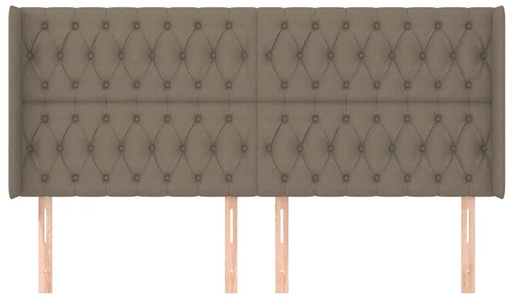 Κεφαλάρι με Πτερύγια Taupe 183x16x118/128 εκ. Υφασμάτινο - Μπεζ-Γκρι