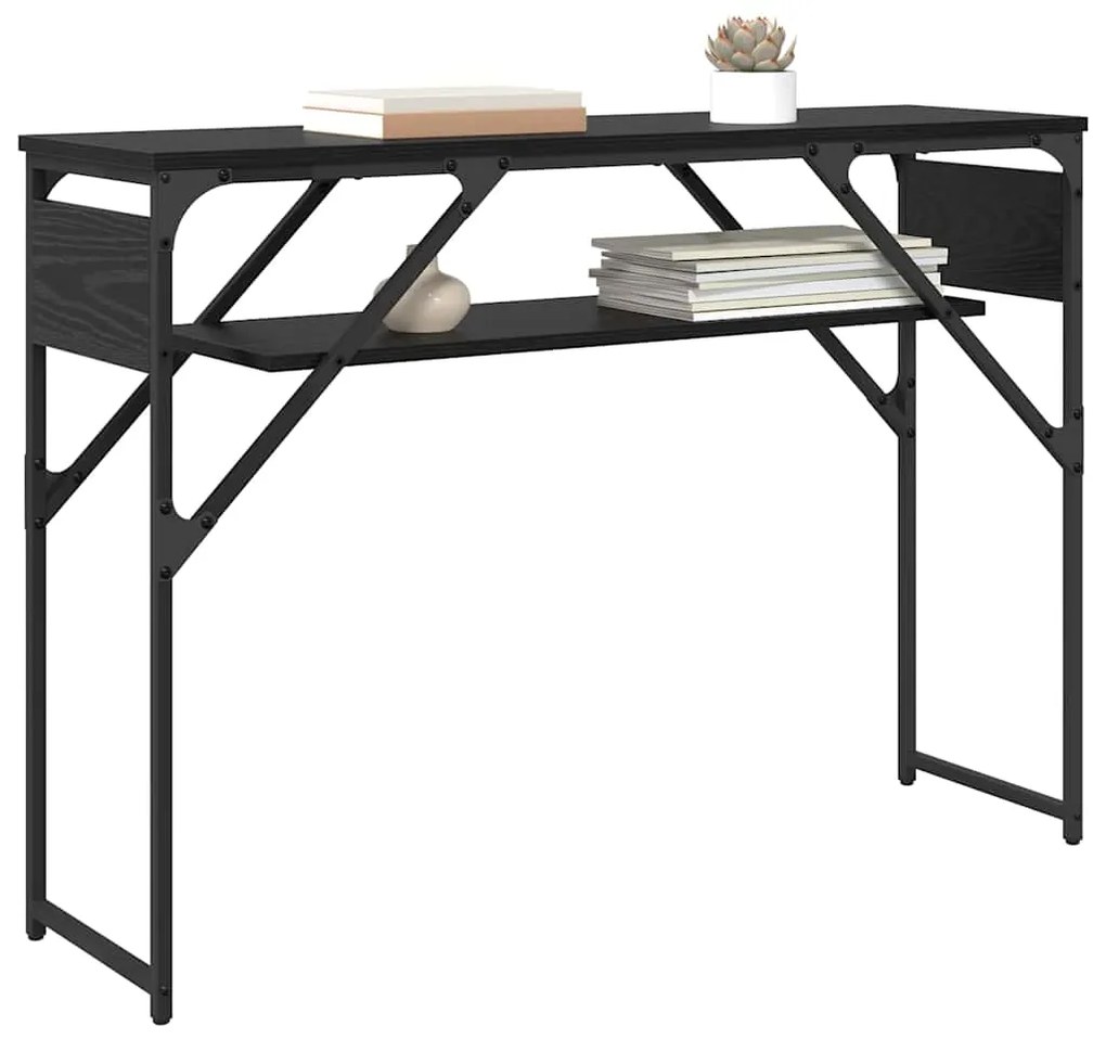 vidaXL ΤραπέζιΚονσόλας Μαύρη Οξυά 105x30x75εκ. Επεξεργασμένο ξύλο