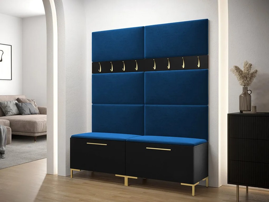 Σετ διαδρόμου Hartford F101, 196x168x46cm, 32 kg, Μαύρο, Ταπισερί, Πλαστικοποιημένη μοριοσανίδα, Εντοιχισμένη, Τοίχου | Epipla1.gr