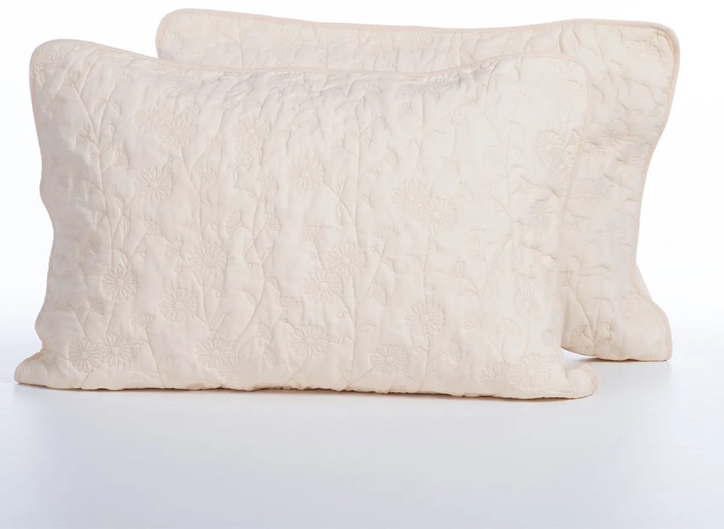 Ζεύγος Μαξιλαροθήκες Καπιτονέ (52x72) Nef-Nef Homeware Premium Zinovia Vanilla
