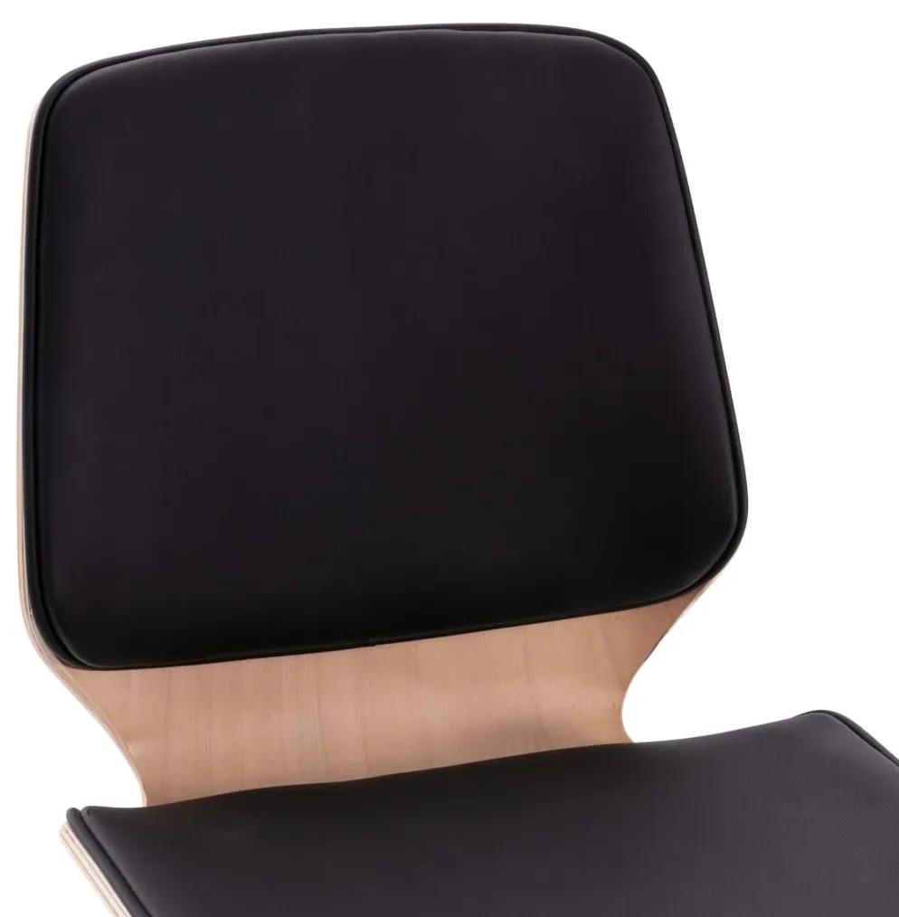 Καρέκλες Τραπεζαρίας 2 τεμ. Μαύρες από Συνθετικό Δέρμα - Μαύρο
